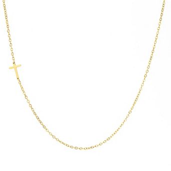 Dainty Sideways Cross Necklace