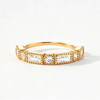 Round & Baguette Vintage Ring