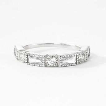 Round & Baguette Vintage Ring