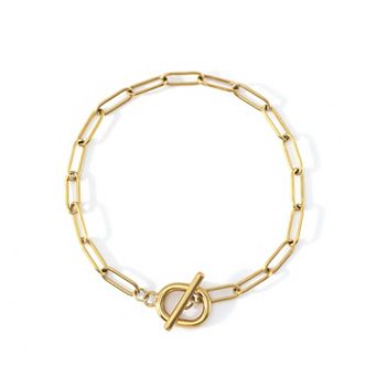 Toggle Clasp Paperclip Chain Bracelet