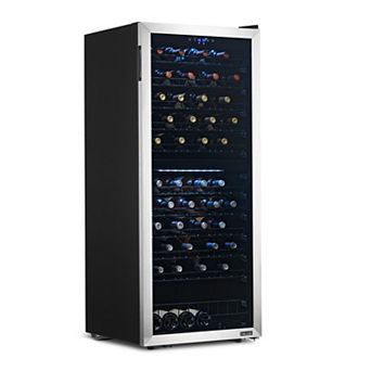 Newair 24" Freestanding 98 Bottle Wine Fridge with Adjustable Racks in Stainless Steel