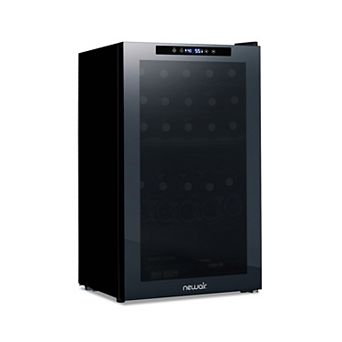 Newair 15" Shadow Series 33 Bottle Dual Zone Wine Fridge, Mirrored Door, Digital Controls