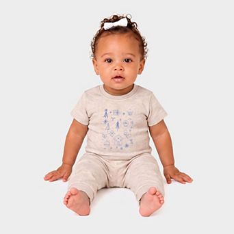 Christmas Blue Sketches - Infant Jogger Pant Crew Set