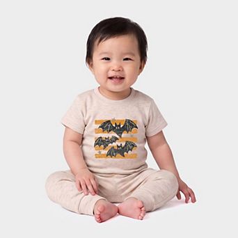 Bats Orange Stripes - Infant Jogger Pant Crew Set