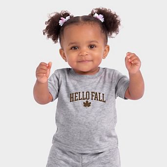 Hello Fall Leaf - Infant Jogger Pant Crew Set