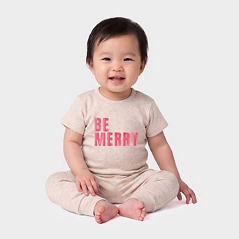 Be Merry Watercolor - Infant Jogger Pant Crew Set