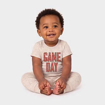 Game Day Outlined Distressed - Infant Jogger Pant Crew Set