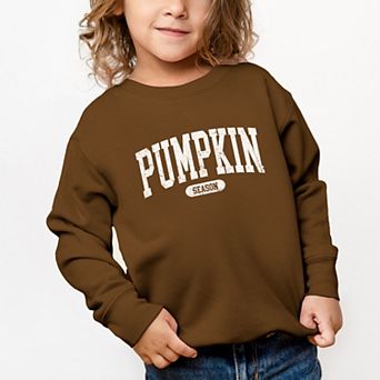 Pumpkin Season Varsity Cream - Toddler Graphic Sweatshirt