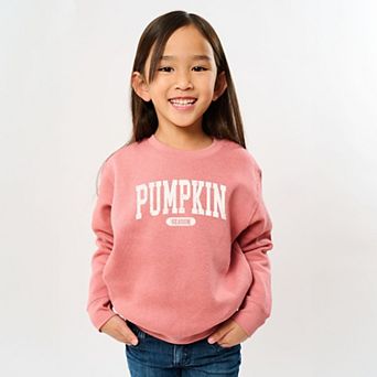 Pumpkin Season Varsity Cream - Youth Graphic Sweatshirt