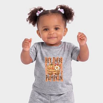 Hey There Pumpkin Stripes - Infant Jogger Pant Crew Set