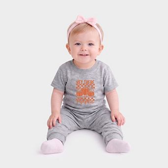 Hey There Pumpkin Checkered - Infant Jogger Pant Crew Set