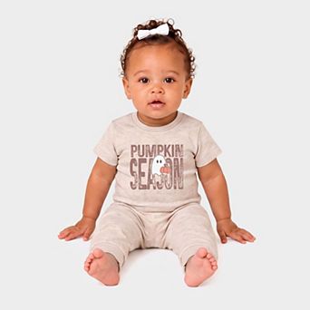 Pumpkin Season Ghost - Infant Jogger Pant Crew Set