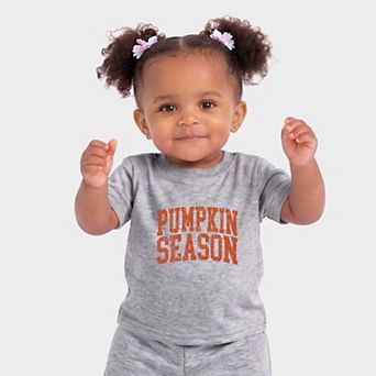 Pumpkin Season Varsity Stacked - Infant Jogger Pant Crew Set