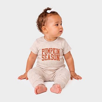 Pumpkin Season Varsity Stacked - Infant Jogger Pant Crew Set