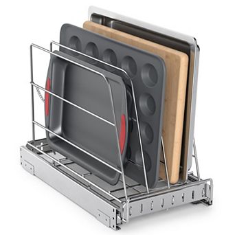Stainless Steel Pull Out Cabinet Organizer Bakeware Tray Storage Rack