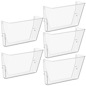 Wall Mount Single Pocket File Holder Organizer 5-Pack For Office Home