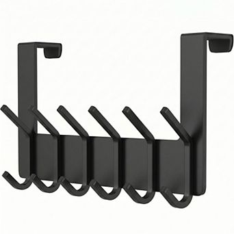 Over The Door Heavy Duty Stainless Steel Hooks: Coat, Towel, Robe, Hat, Bag No-Drill Organizer