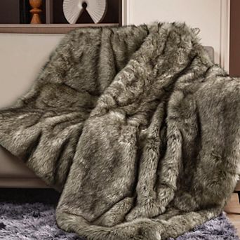 1000GSM Faux Fur Throw Blanket Super Thick Warm Cozy Heavy Home Decor