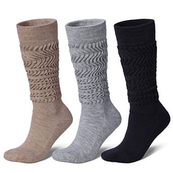 Womens 3-Pack Merino Wool Slouch Boot Socks Soft Warm Cozy