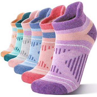 6 Pairs Merino Wool Hiking Running Socks Thick Cushion Odor Resistant