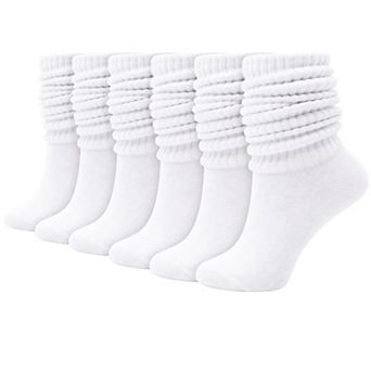 6 Pairs Women Slouch Scrunch Boot Socks Soft Knit Casual Athletic