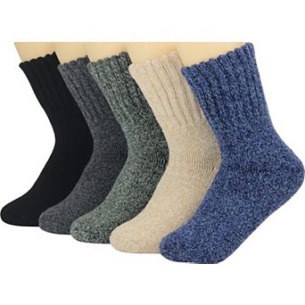 3/5 Pairs Women Thick Knit Winter Warm Boot Socks