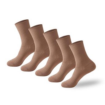 Womens 5 Pairs Soft Warm Cozy Winter Crew Socks Cashmere Wool Blend