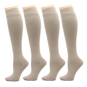 4-Pack Women Graduated Compression High Socks Comfort Support