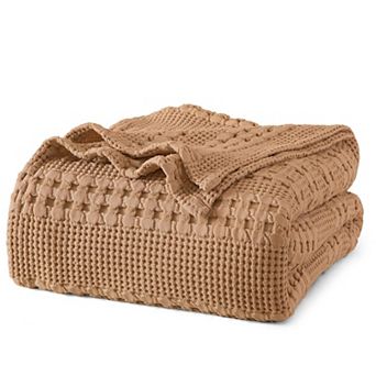 100% Cotton Pre Washed Waffle Weave Blanket Soft Breathable Home Decor