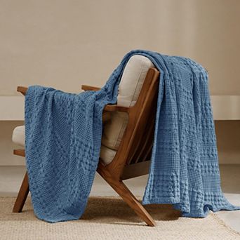 100% Cotton Pre Washed Waffle Weave Blanket Soft Breathable Home Decor
