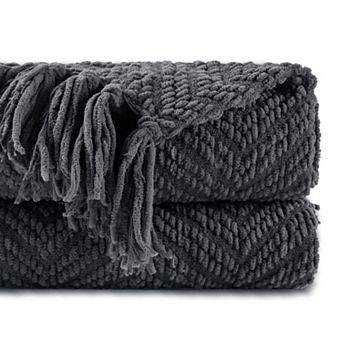 Knitted Chenille Throw Blanket Boho Decorative Soft Warm Home Gift