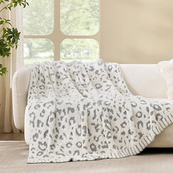 Faux Fur Feather Yarn Checkerboard Throw Blanket Soft Warm All Season