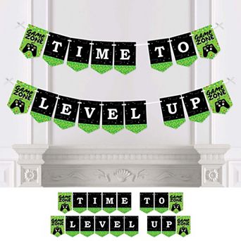 Big Dot Of Happiness Game Zone - Video Game Bunting Banner - Party Decor - Time To Level Up