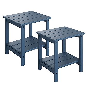 2 Pack Outdoor Adirondack Side Table for Patio,Pool,Deck,Backyard