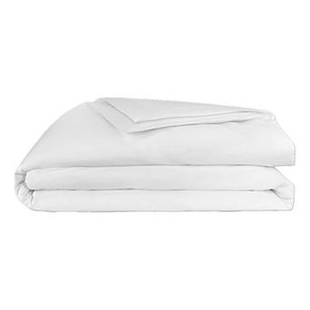 FluffCo White Cotton Sateen Duvet Cover