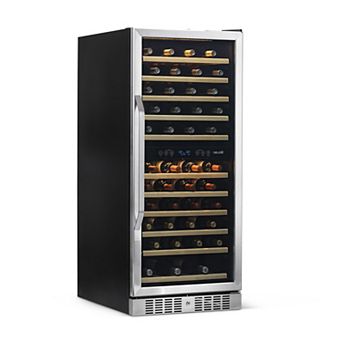 Newair 27" Built-in 116 Bottle Dual Zone Wine Fridge in Stainless Steel with Smooth Rolling Shelves