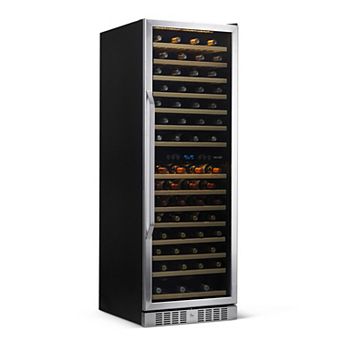 Newair 27" Built-in 160 Bottle Dual Zone Wine Fridge in Stainless Steel with Smooth Rolling Shelves