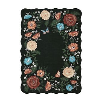 Floral Washable Rug Living Room Rug Non Slip Bedroom Rugs Boho Vintage Carpet for Bedroom