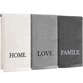 Farmhouse Hand Towels Rustic Embroidered Boho Decor