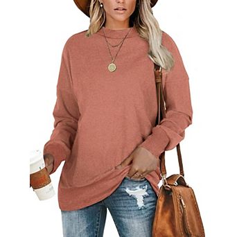 Women Casual Long Sleeve Tunic Shirt Soft