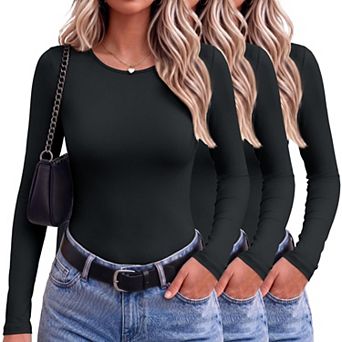 3 Pack Women Thermal Fleece Long Sleeve Shirt