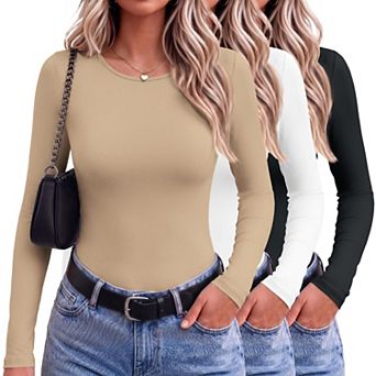 3 Pack Women Thermal Fleece Long Sleeve Shirt