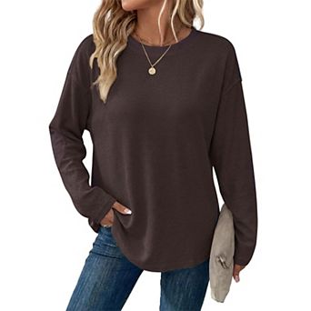 Women's Waffle Knit Oversized Tunic Top