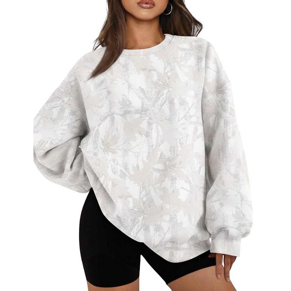 Camo Maple Leaf Fleece Crewneck Hoodie