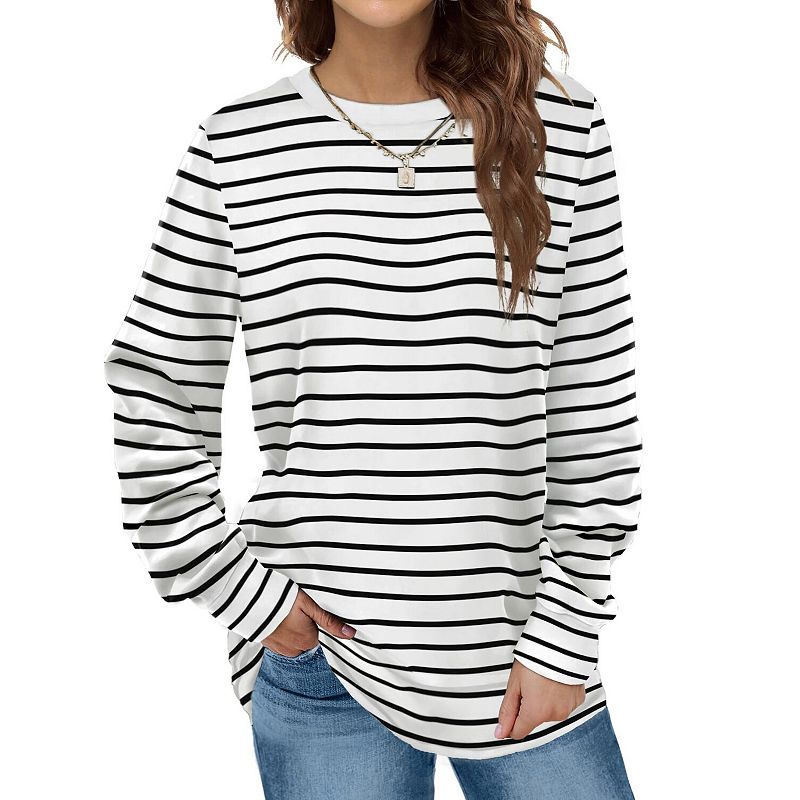 Women Crewneck Long Sleeve Fall Tunic Tops Winter Fashion Casual