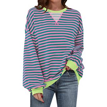 Women's Striped Oversized Pullover Shirt