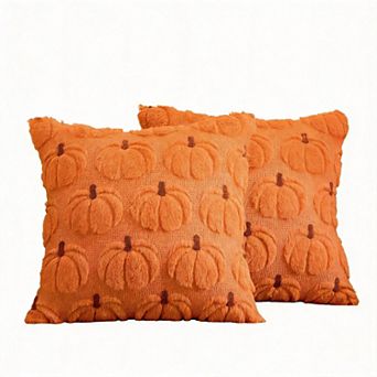 2 Pack 18" x 18" Fall Pumpkin Throw pillowcase Covers Decorative