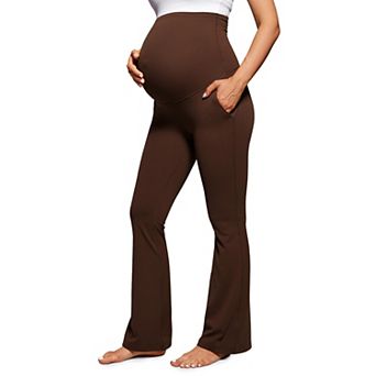 31'' Maternity Flare Leggings Pockets Soft High Rise Belly