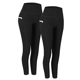 2 Pack Women High Waist Yoga Pants With Pockets