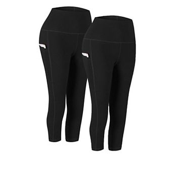 2 Pack Women High Waist Yoga Pants With Pockets
